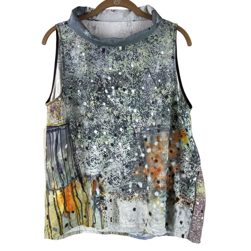 3 Potato Art To Wear Sleeveless Tunic Top Tank Size S/M Lightweight Artsy Boho